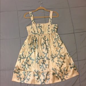 Vertigo XS satin feel coral motif babydoll dress